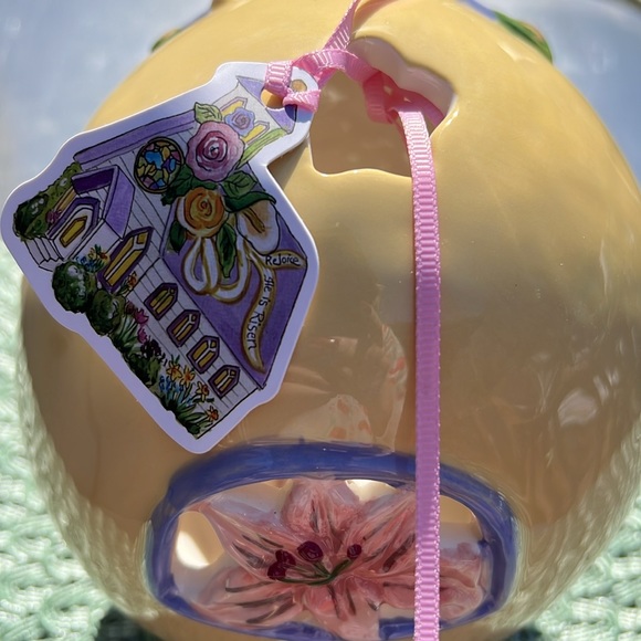 NWT Blue Sky, Tea Light Candle House Lily Easter Egg HE IS RISEN INDEED - Picture 8 of 10